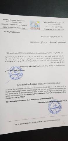 صورة كيفه : الأرصاد الجوية تحذر ولاية لعصابه و بعض الولايات