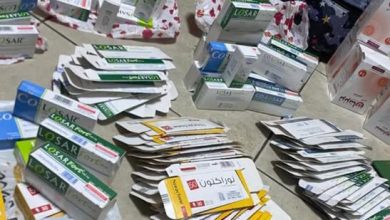 صورة إحباط محاولة إدخال أدوية مهربة و علب لها فارغة