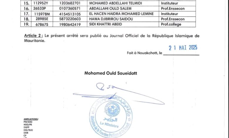 صورة الحرة للمعلمين الموريتانيين تثمن قرار الوزارة في رد بعض المدرسين المفصولين